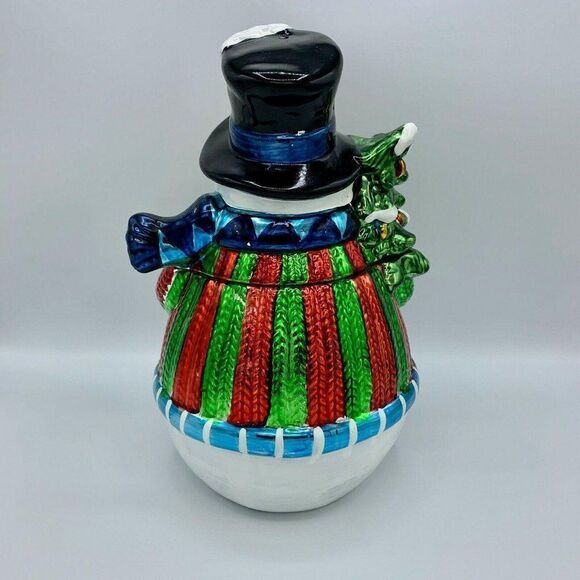 DAVIDS COOKIES Snowman Metallic Cookie Jar - Picture 5 of 10